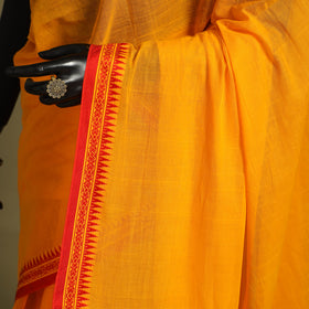 Orange - handwoven cotton begumpuri saree 25 - handcrafted