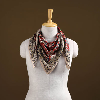 Pedana Hand Block Print Natural Dyed Cotton Kalamkari Scarf 39