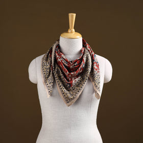 Pedana Hand Block Print Natural Dyed Cotton Kalamkari Scarf 39