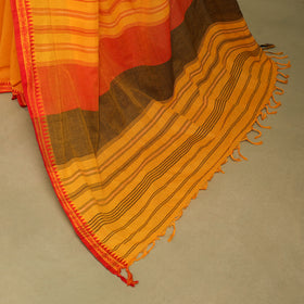 Orange - handwoven cotton begumpuri saree 25 - handcrafted