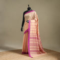 Peach - Bengal Handwoven Cotton Begumpuri Saree 26