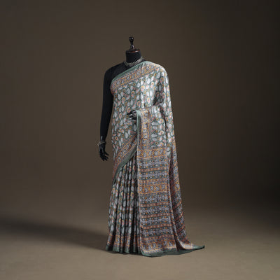 Sanganeri Hand Block Print Modal Silk Saree 01