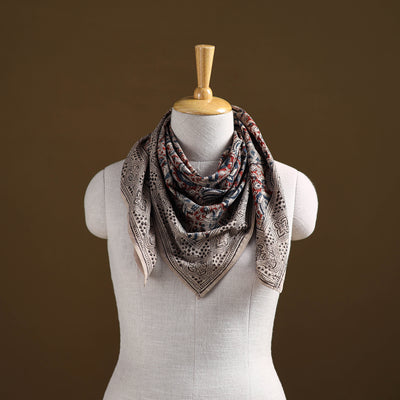 Pedana Hand Block Print Natural Dyed Cotton Kalamkari Scarf 40