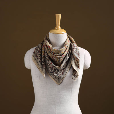 Pedana Hand Block Print Natural Dyed Cotton Kalamkari Scarf 41