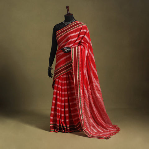 Red - handwoven cotton begumpuri saree 27 - handcrafted