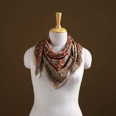 Pedana Hand Block Print Natural Dyed Cotton Kalamkari Scarf 43