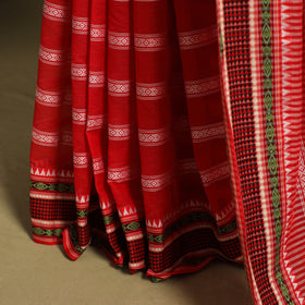 Red - handwoven cotton begumpuri saree 27 - handcrafted