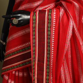 Red - handwoven cotton begumpuri saree 27 - handcrafted