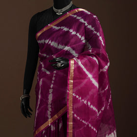 Purple - kota doria silk tie-dye shibori saree 01