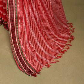 Red - handwoven cotton begumpuri saree 27 - handcrafted