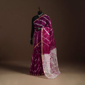 Purple - kota doria silk tie-dye shibori saree 01