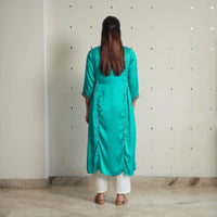 Daisy Green Modal Silk Plain A-line Kurta