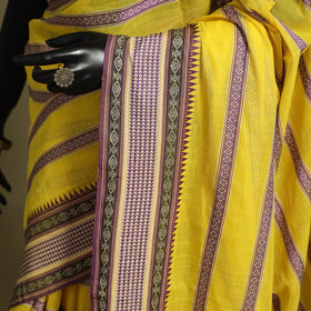 Yellow - handwoven cotton begumpuri saree 28 - handcrafted