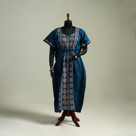 Bengal Kantha Hand Embroidery Cotton Long Kaftan 07