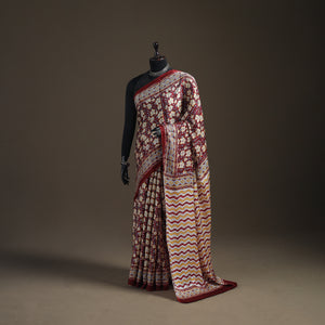 Sanganeri Hand Block Print Modal Silk Saree 04