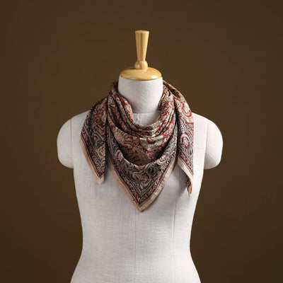 Pedana Hand Block Print Natural Dyed Cotton Kalamkari Scarf 46