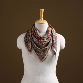 Pedana Hand Block Print Natural Dyed Cotton Kalamkari Scarf 46