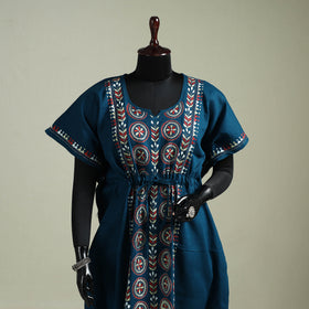 Bengal Kantha Hand Embroidery Cotton Long Kaftan 07