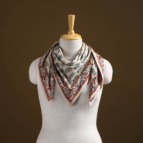 Pedana Hand Block Print Natural Dyed Cotton Kalamkari Scarf 47