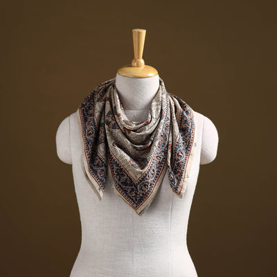 Pedana Hand Block Print Natural Dyed Cotton Kalamkari Scarf 49