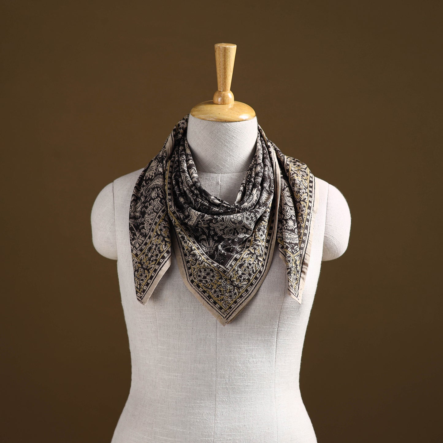 Pedana Hand Block Print Natural Dyed Cotton Kalamkari Scarf 52