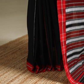 Black - Bengal Handwoven Cotton Begumpuri Saree 32