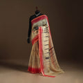 Beige - kota doria silk tie-dye shibori saree 02