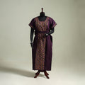 Purple - Bengal Kantha Hand Embroidery Cotton Long Kaftan 09