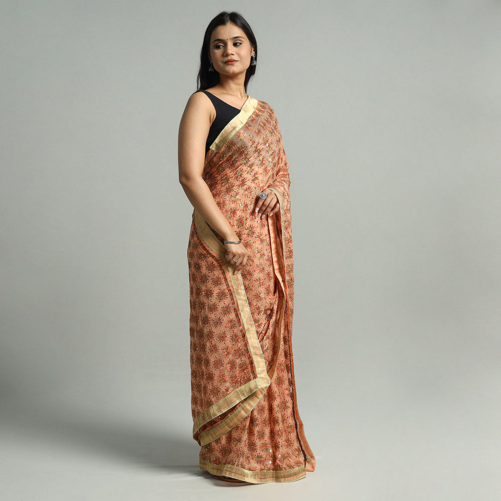 Phulkari Embroidery Saree