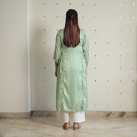 Aashvi Light Green Modal Silk Plain A-line Kurta