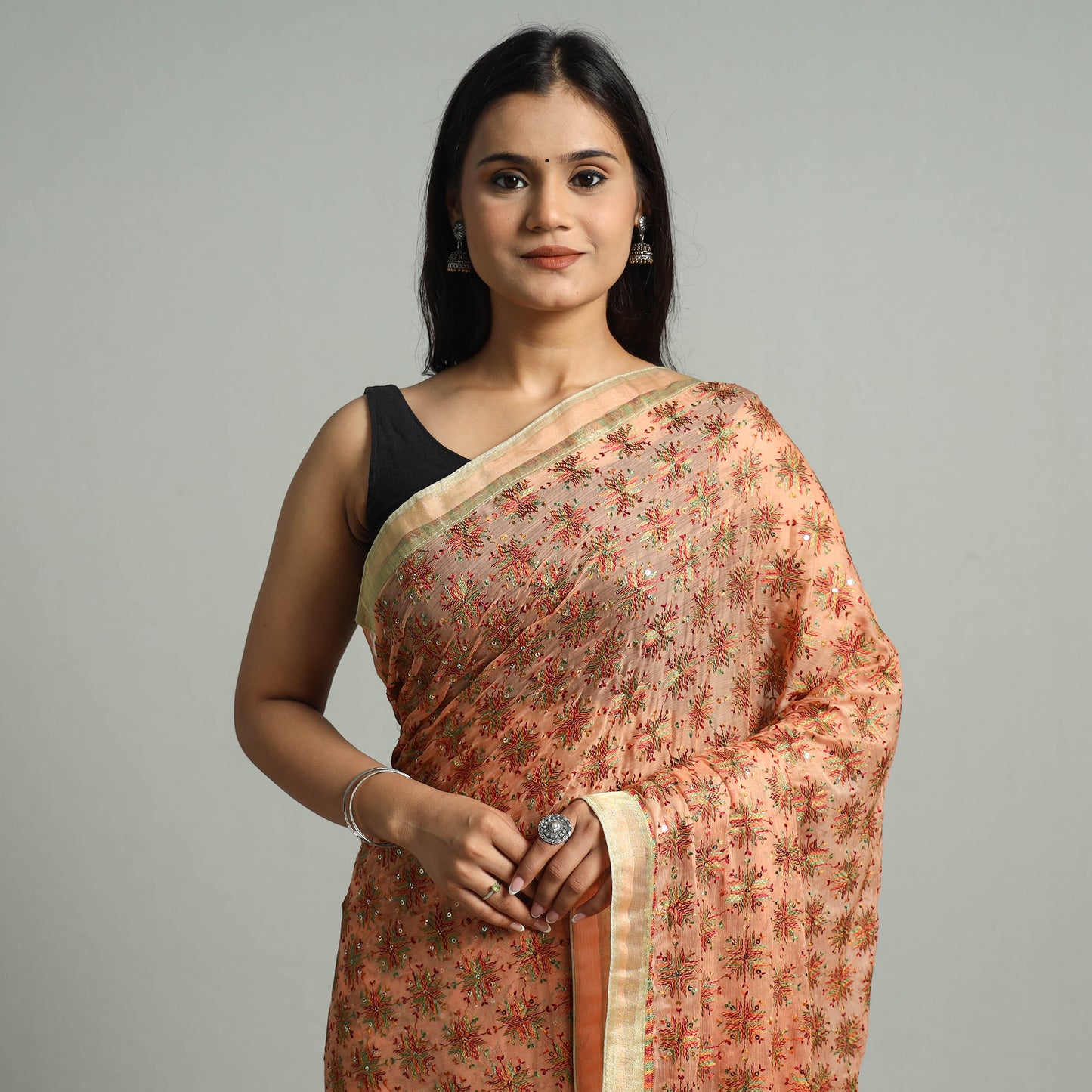 Phulkari Embroidery Saree