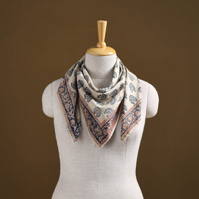 Pedana Hand Block Print Natural Dyed Cotton Kalamkari Scarf 54