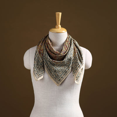 Pedana Hand Block Print Natural Dyed Cotton Kalamkari Scarf 55