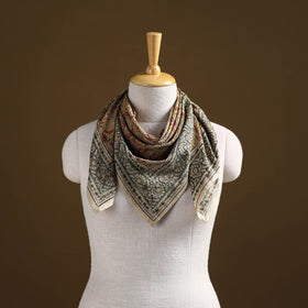 Pedana Hand Block Print Natural Dyed Cotton Kalamkari Scarf 55