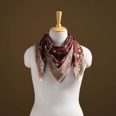 Pedana Hand Block Print Natural Dyed Cotton Kalamkari Scarf 56