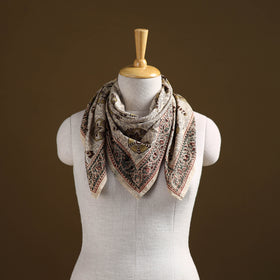 Pedana Hand Block Print Natural Dyed Cotton Kalamkari Scarf 57