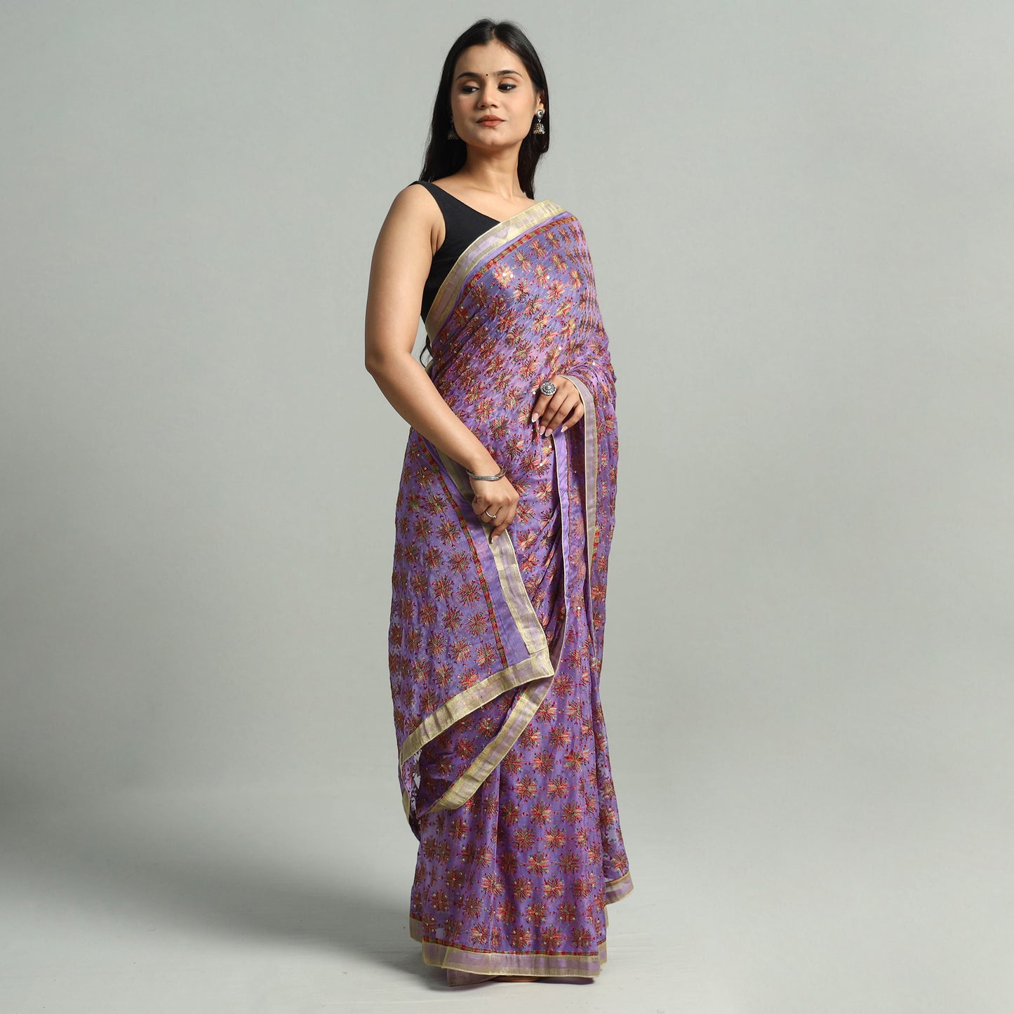 Phulkari Embroidery Saree