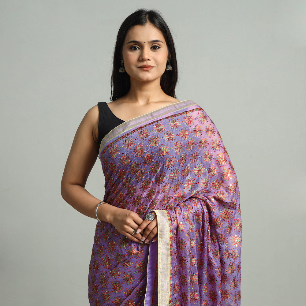 Phulkari Embroidery Saree