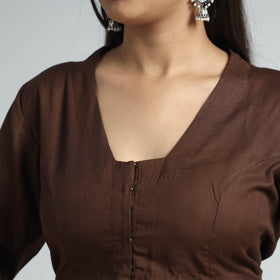 Buy Plain Linen Cotton Stitched Blouse 