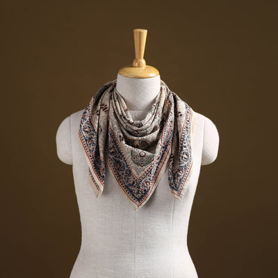 Pedana Hand Block Print Natural Dyed Cotton Kalamkari Scarf 58