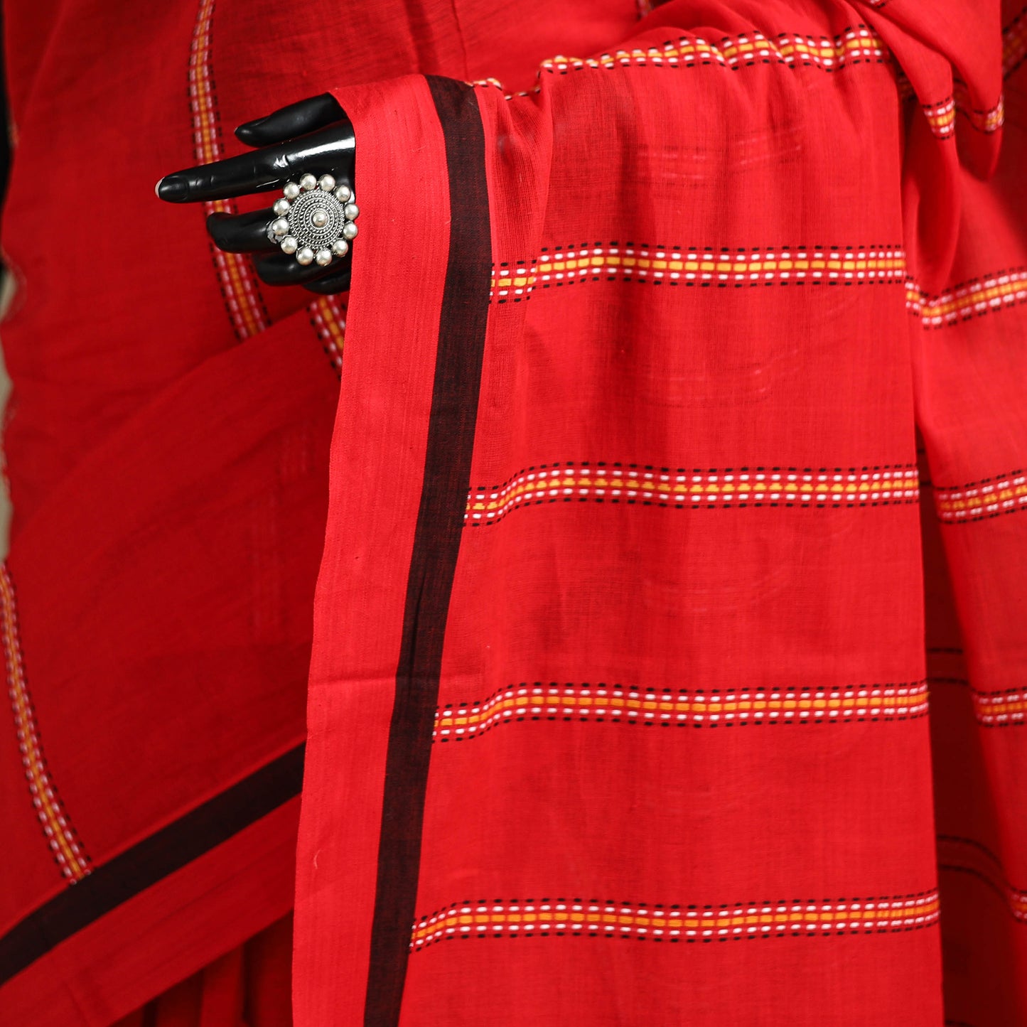 Red - Bengal Handwoven Cotton Begumpuri Saree 34