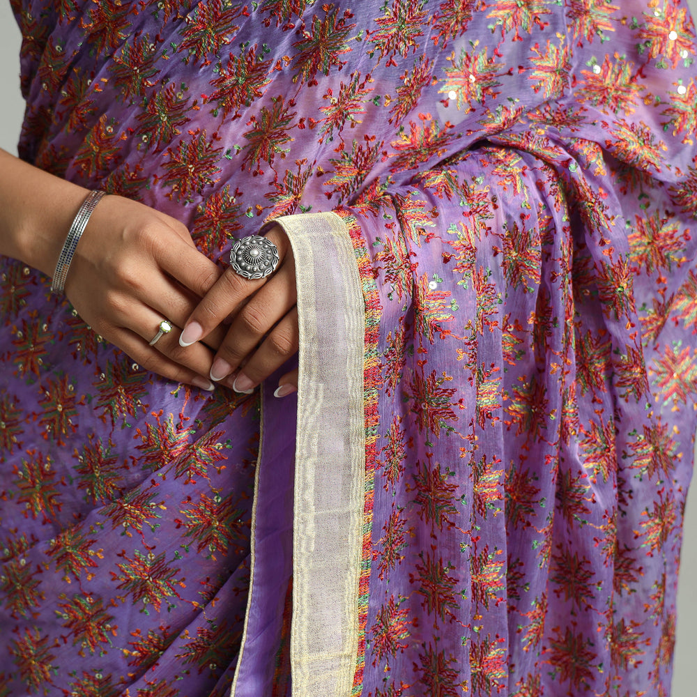 Phulkari Embroidery Saree