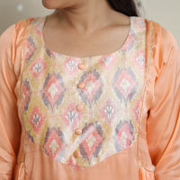 Kashish Peach Modal Silk Plain A-line Kurta