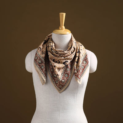 Pedana Hand Block Print Natural Dyed Cotton Kalamkari Scarf 60