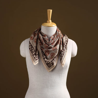 Pedana Hand Block Print Natural Dyed Cotton Kalamkari Scarf 63