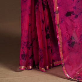 Pink - kota doria silk tie-dye shibori saree 04