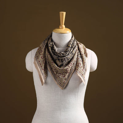 Pedana Hand Block Print Natural Dyed Cotton Kalamkari Scarf 65