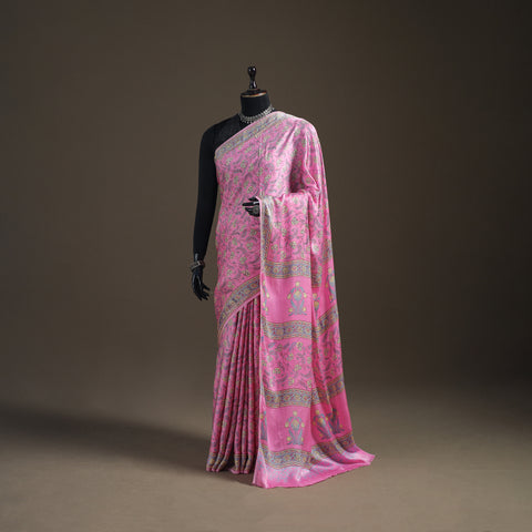 Sanganeri Hand Block Print Modal Silk Saree 08