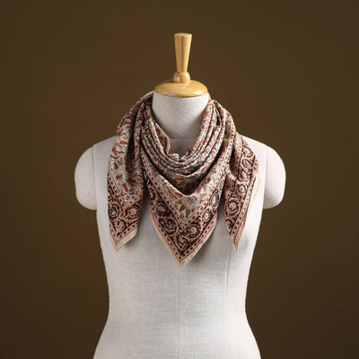 Pedana Hand Block Print Natural Dyed Cotton Kalamkari Scarf 67