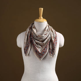 Pedana Hand Block Print Natural Dyed Cotton Kalamkari Scarf 69